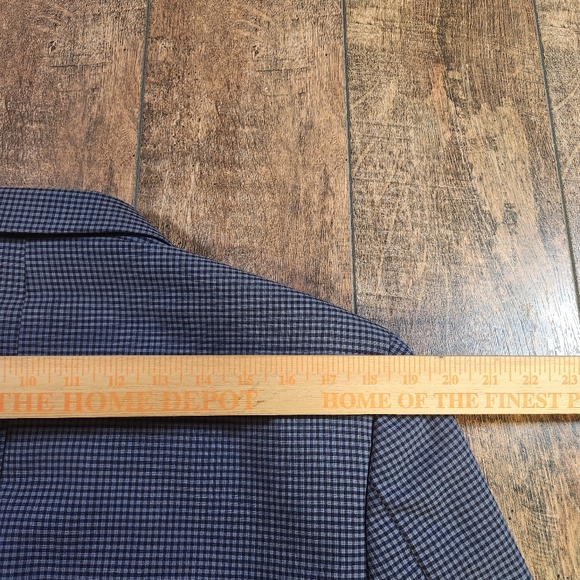 Kenneth Cole Blazer Men's 42R Blue Gingham Check Sport Coat Jacket 100% Wool - Picture 10 of 10